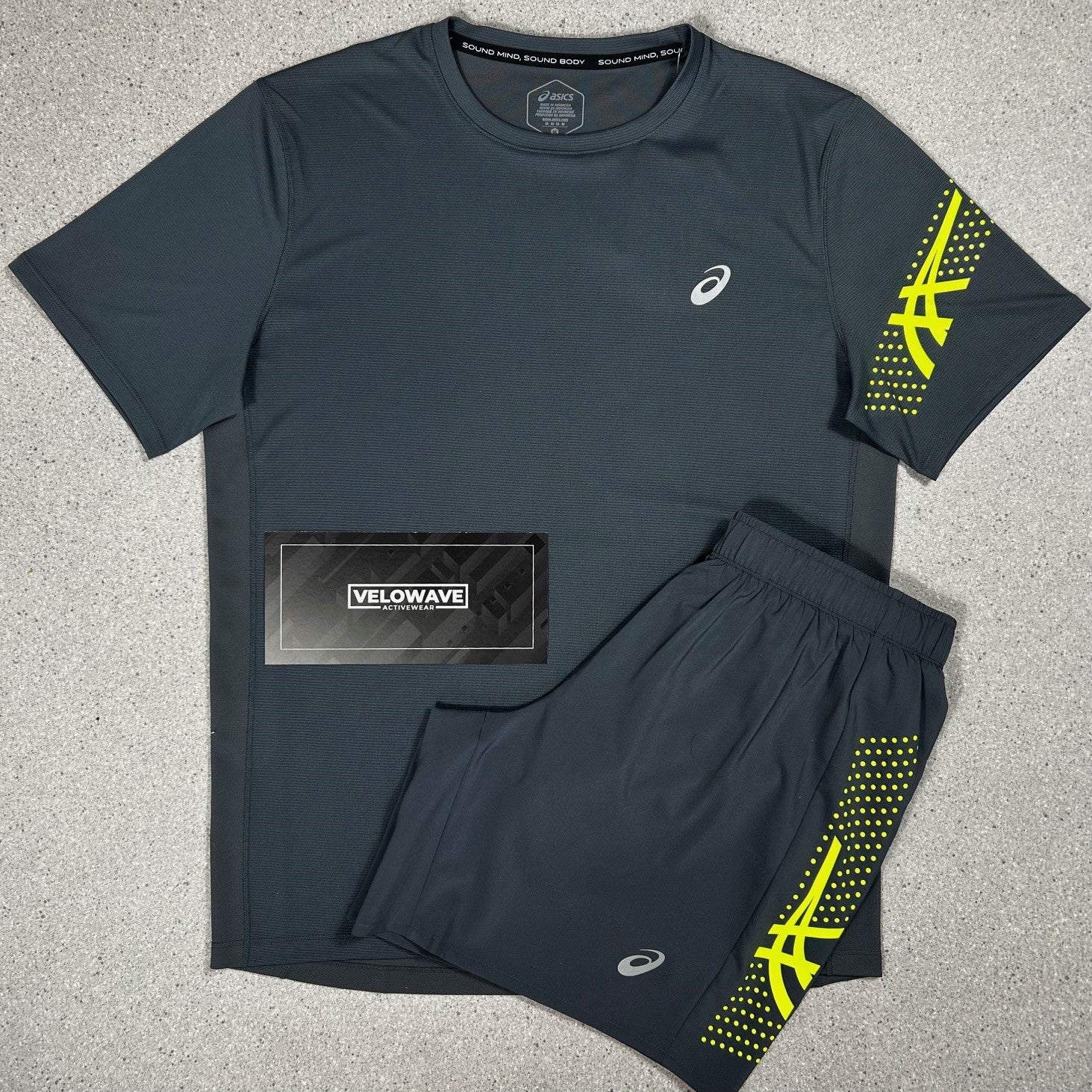Asics Grey and Yellow Icon Set - Velowave-activewear