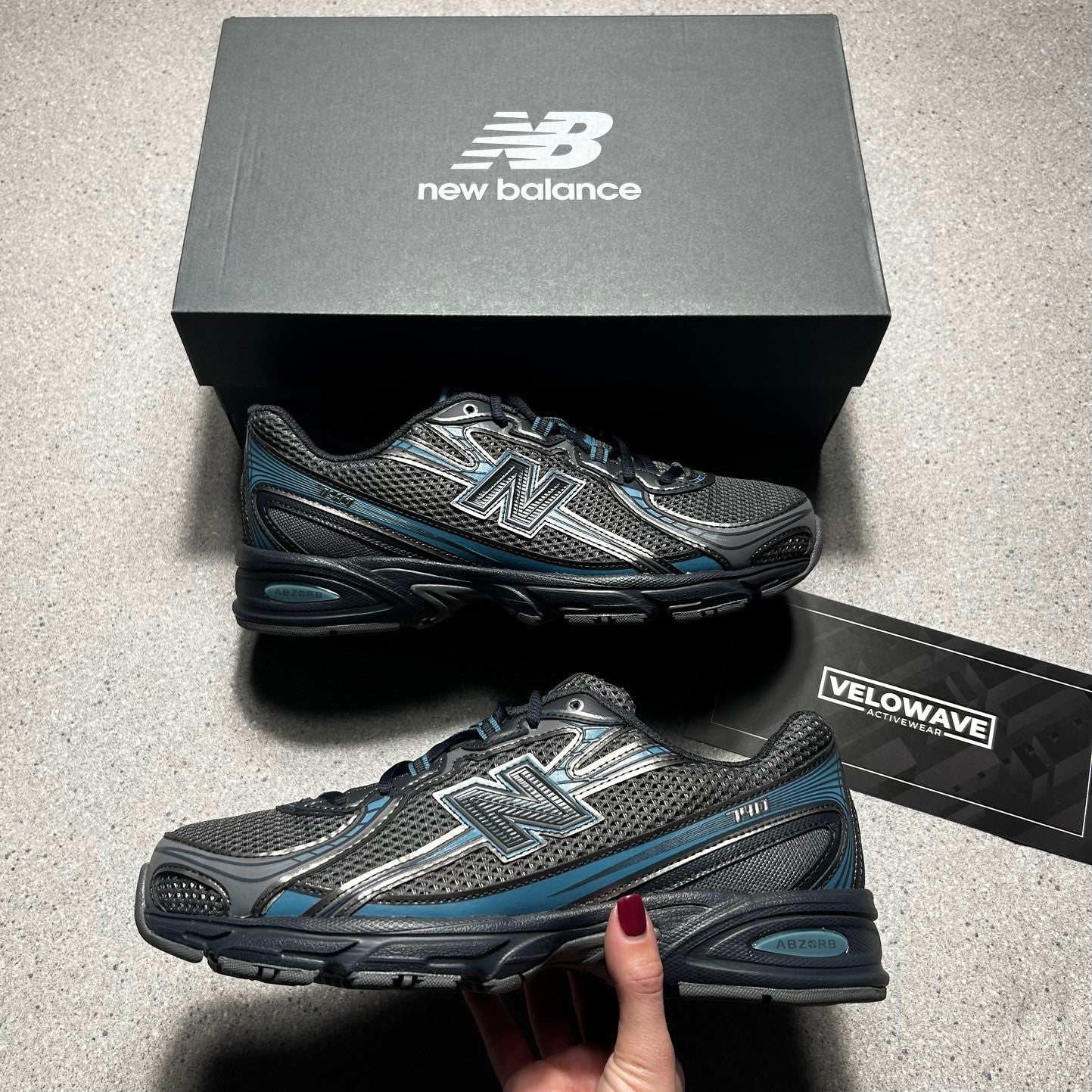 New Balance 740 Black Blue Trainers - Velowave-activewear