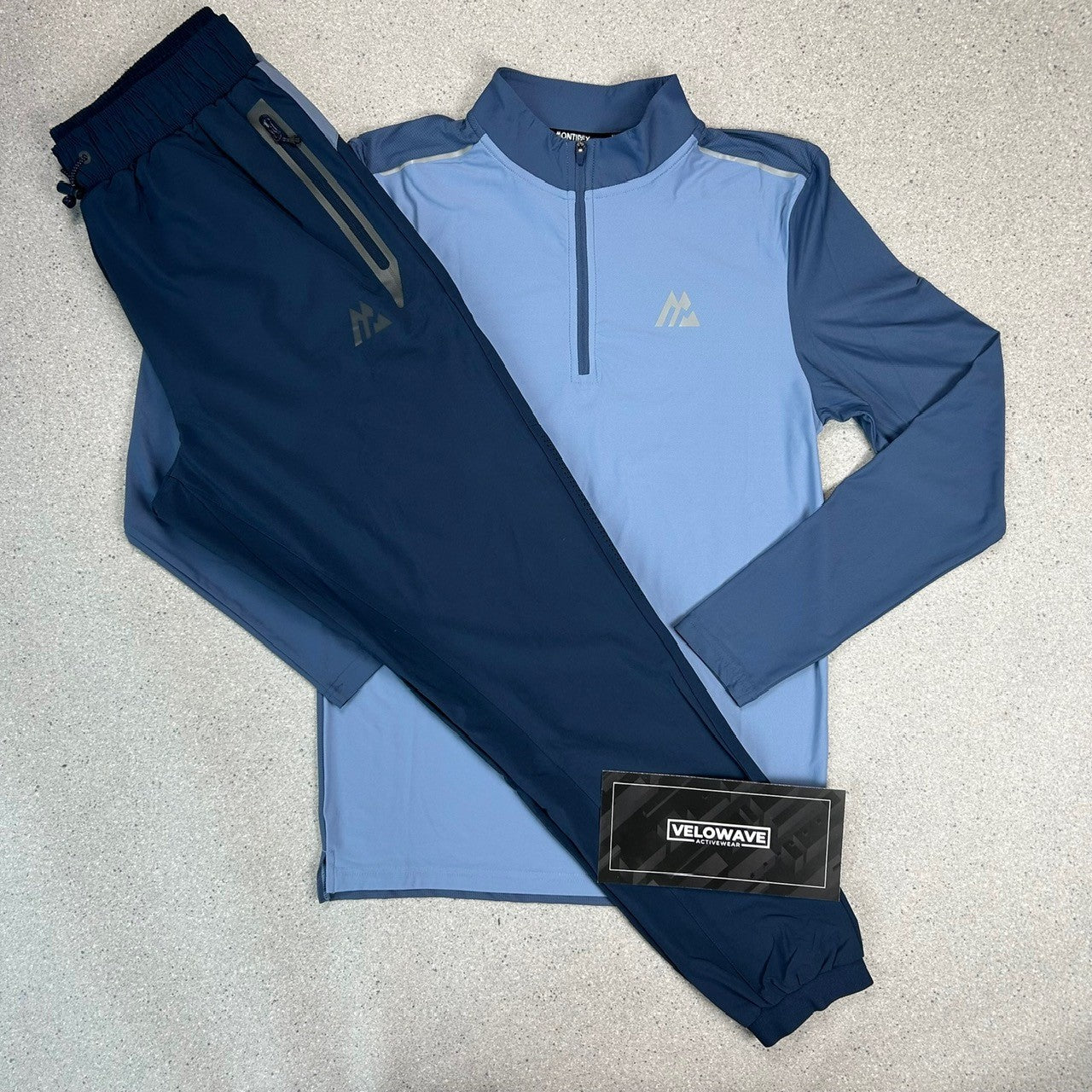 Montirex Blue 1/4 Zip Tracksuit - Velowave-activewear