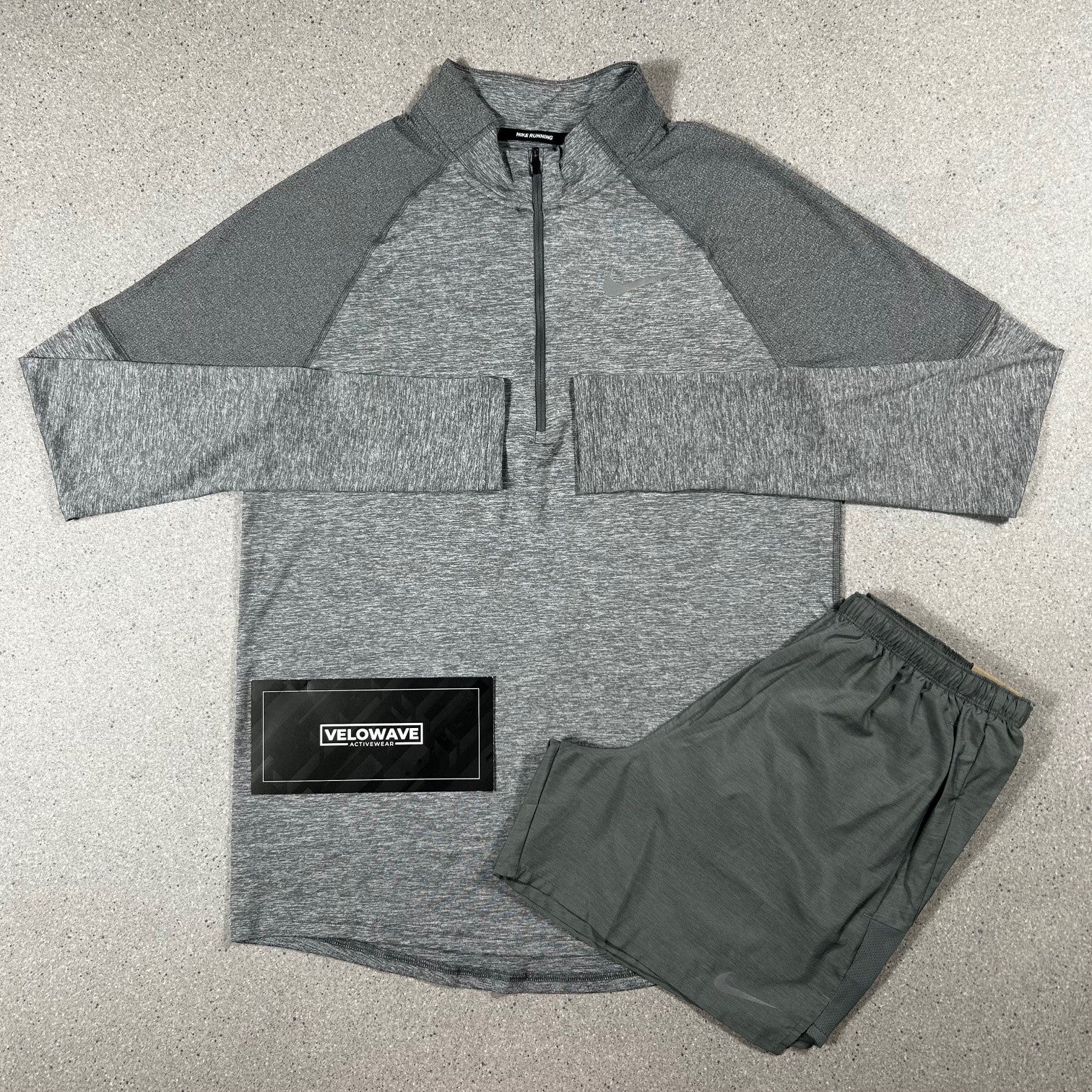 Grey Nike 1/4 Zip Set - Velowave-activewear