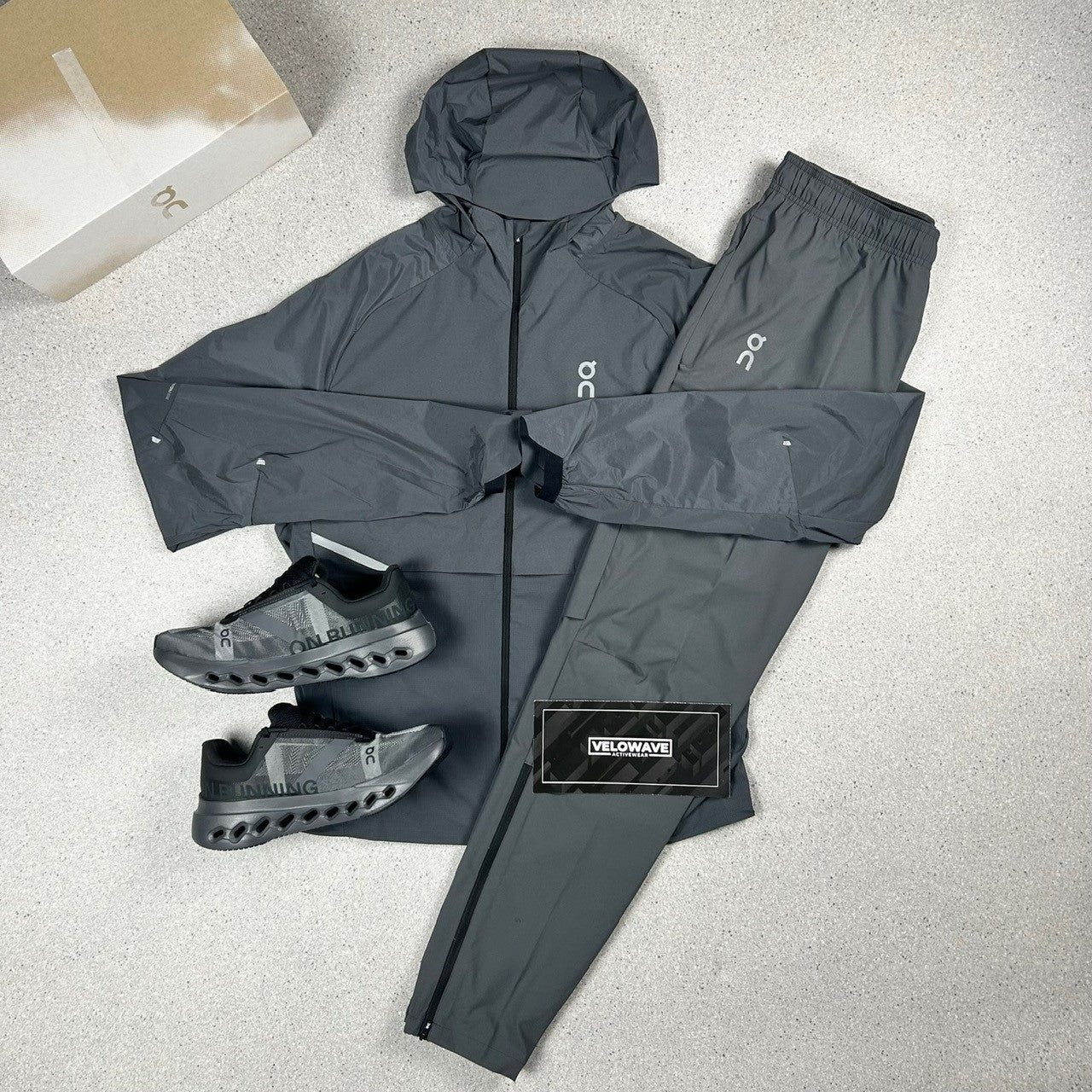 On Running Grey Tracksuit - Velowave-activewear